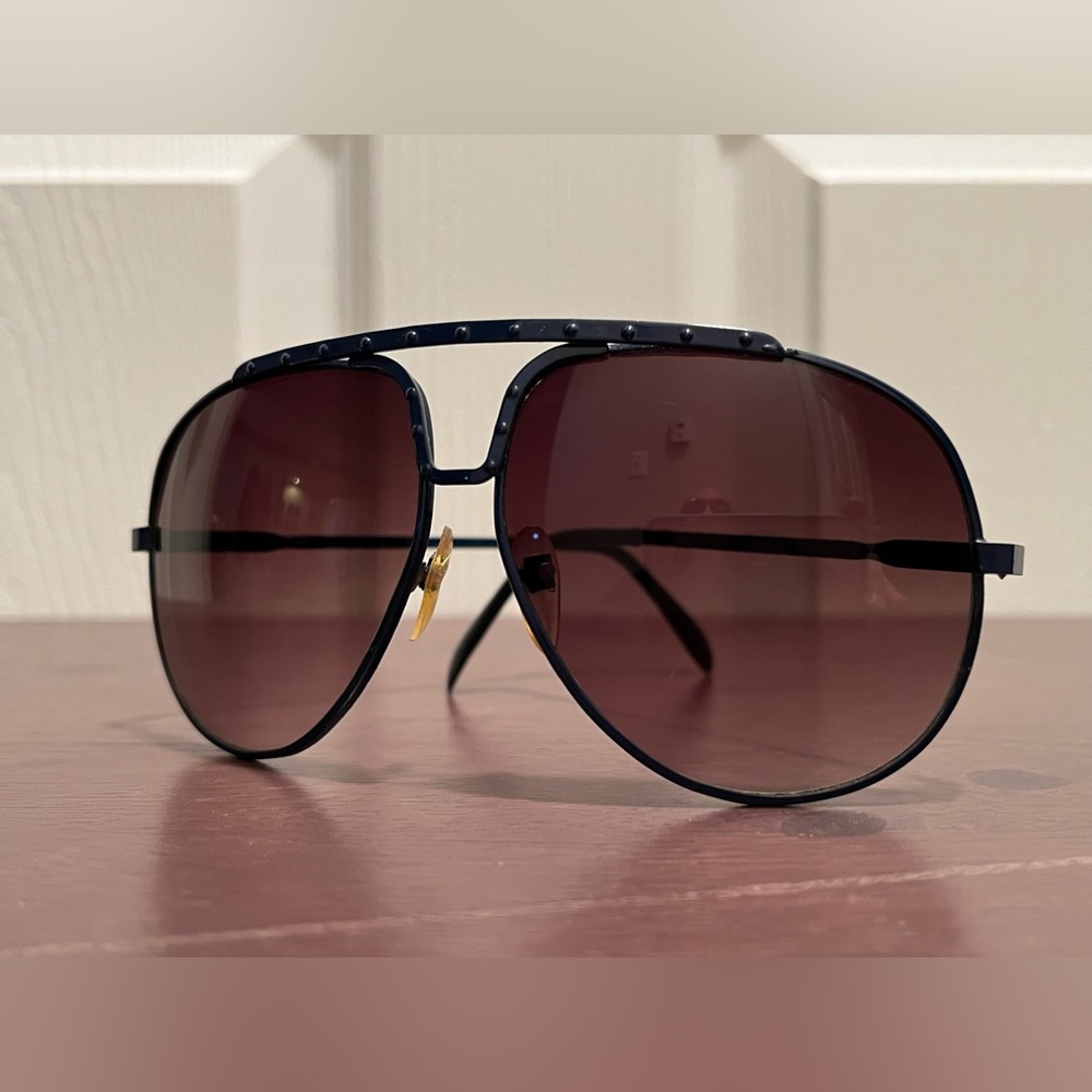 VINTAGE Navy Blue Aviator SUNGLASSES